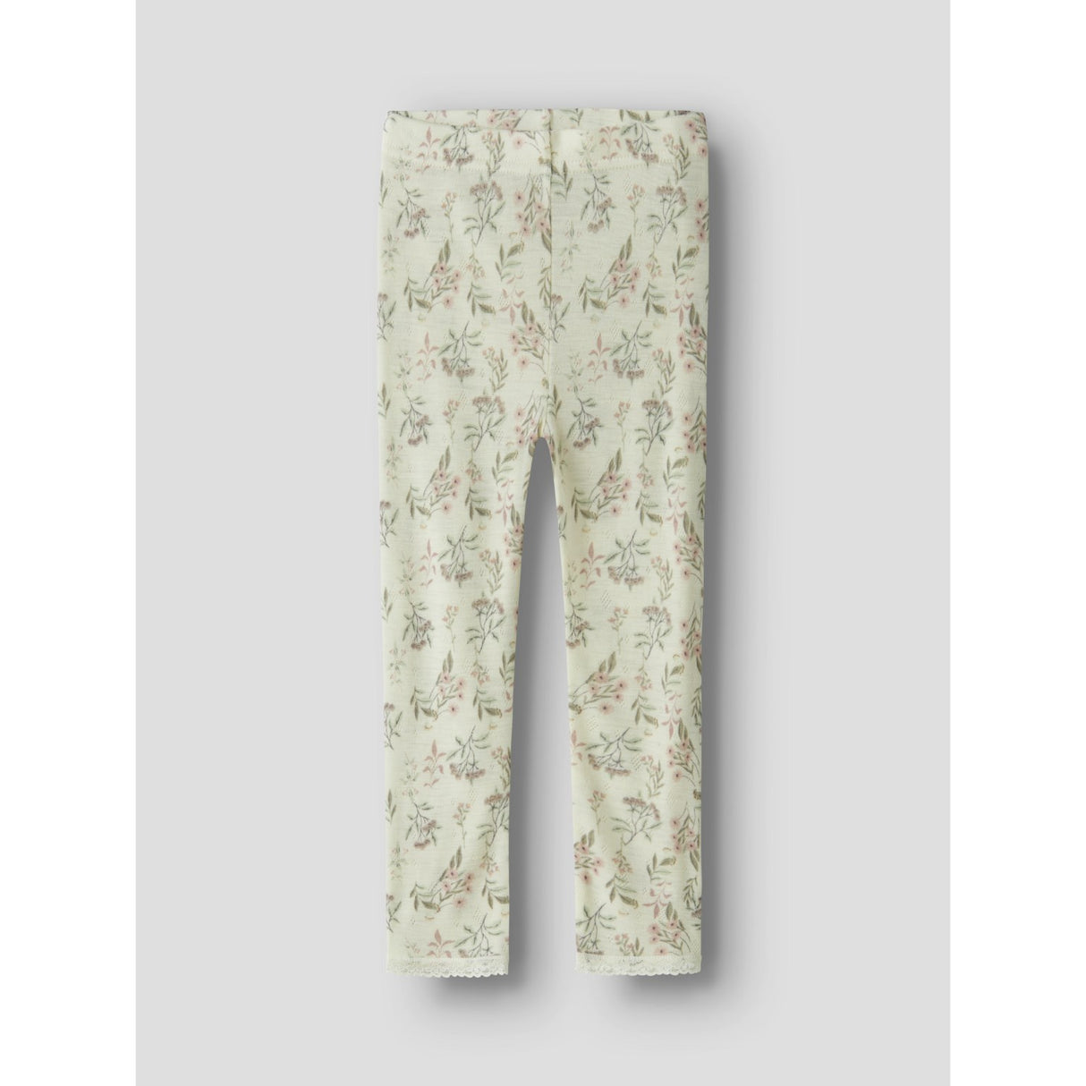 Name It Snow White Flowers + Leafs Nmfwang Uld Needle Leggings Noos