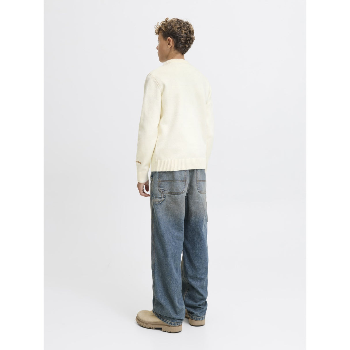 Jack & Jones Junior Sea Salt Jornorrebro Strik Crew Neck Ln Jnr