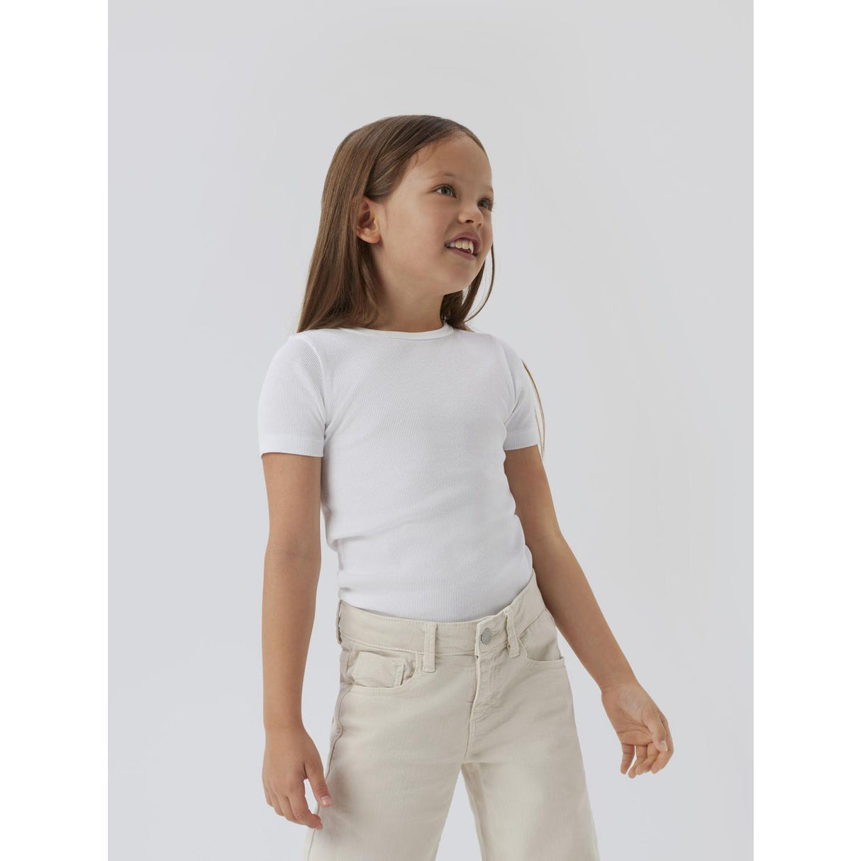 Name It Bright White Nkfnakal Ss Slim Top Noos