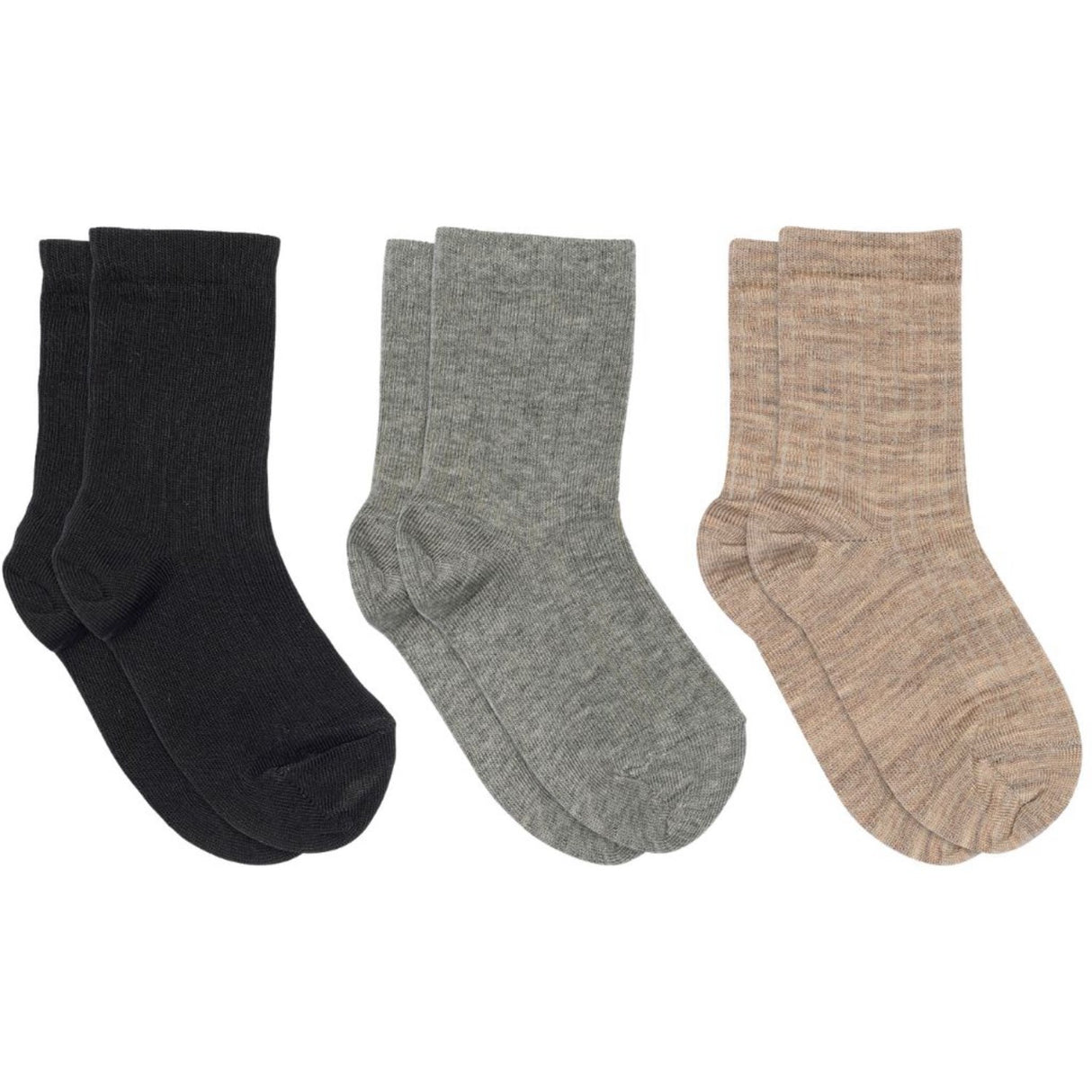 Mp Danmark Black Bomuld Rib Strømper - 3-pack