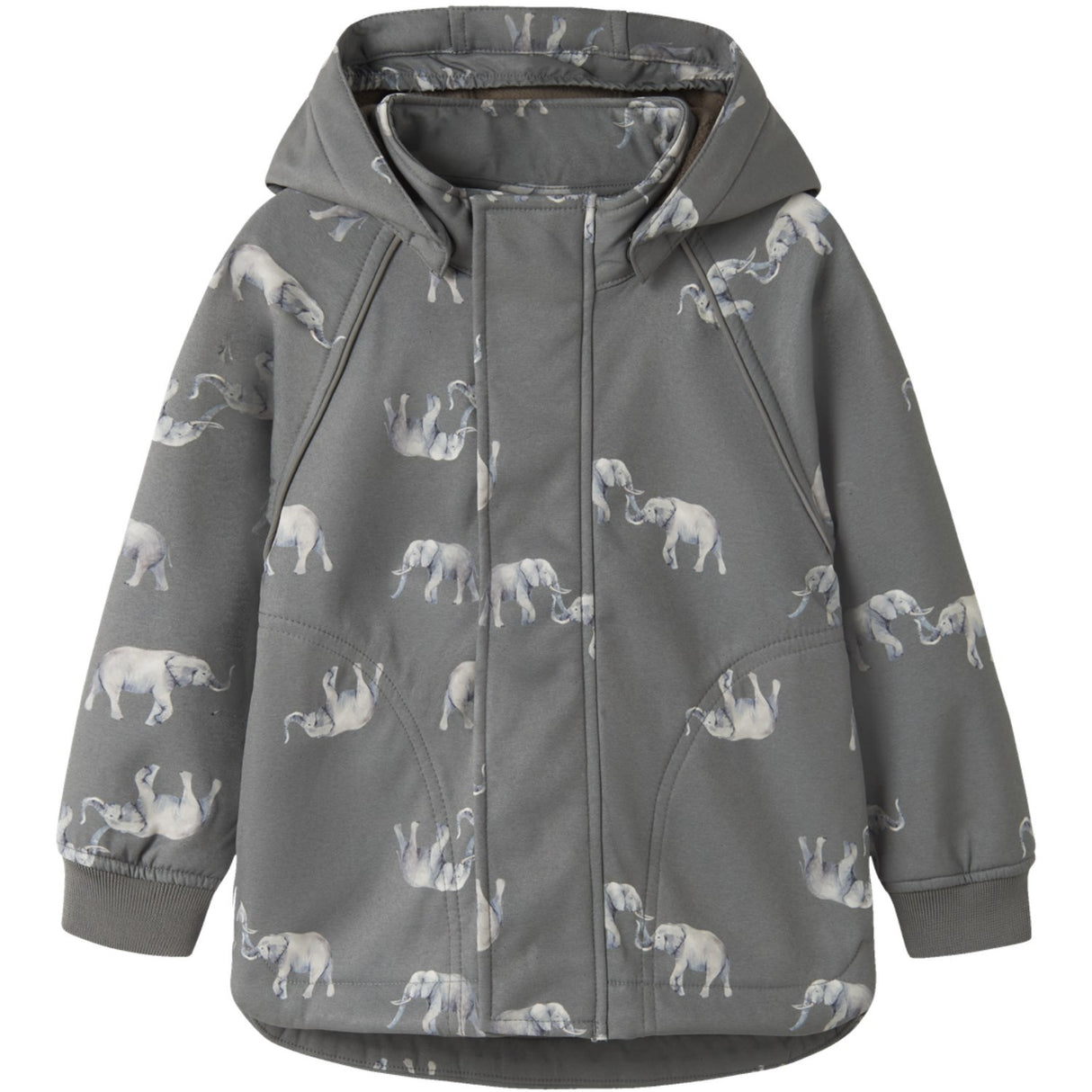 Name It Quiet Shade Elephant Nmmalfa08 Softshell Jakke AOP Fo1