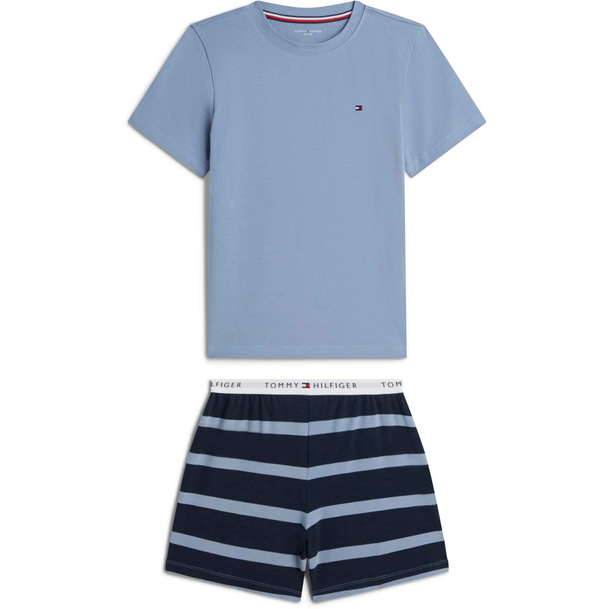 Tommy Hilfiger Rugby Stripe / Brisk Blue Ss Pj Sæt