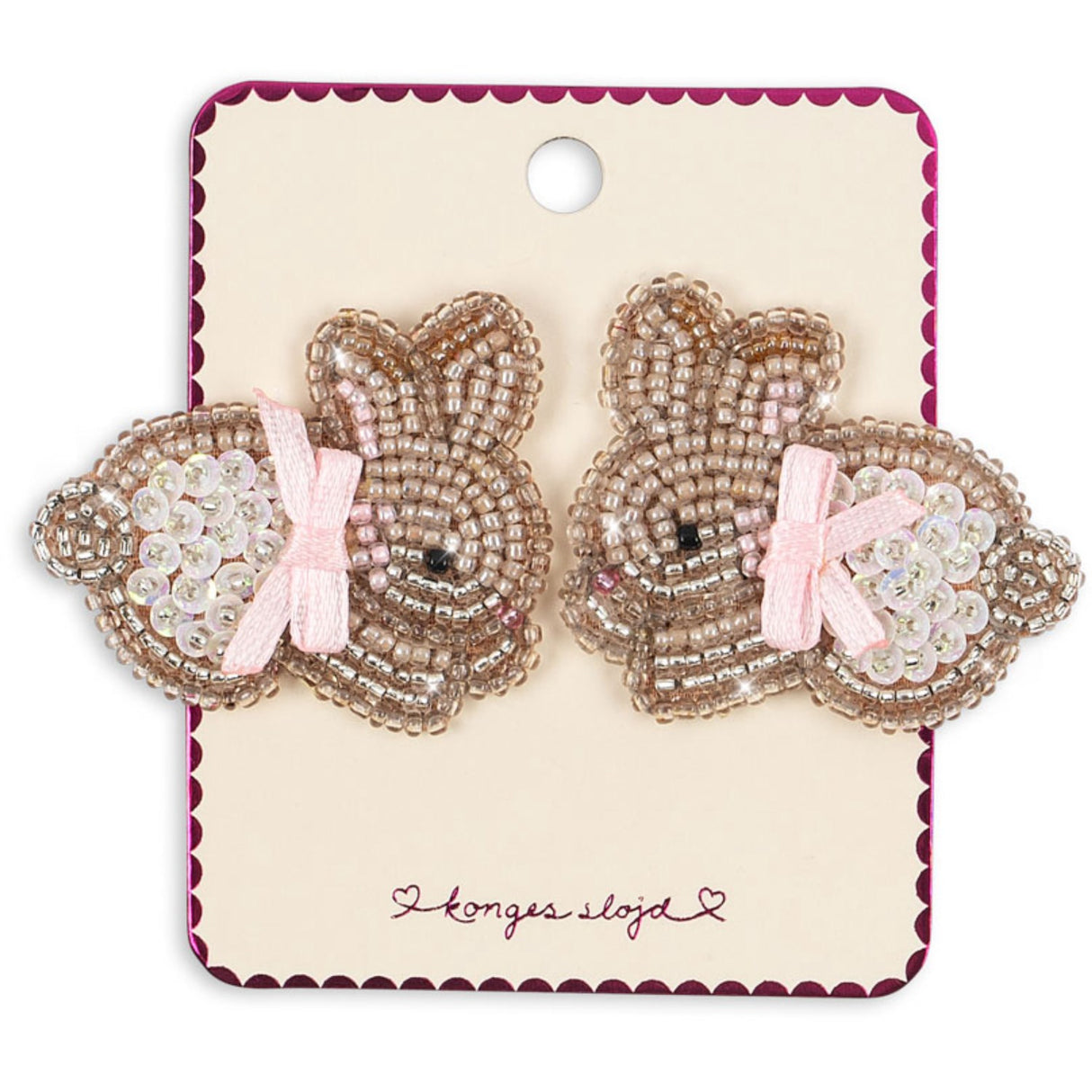 Konges Sløjd Bunny 2 Pak Beaded Bunny Hair Clips