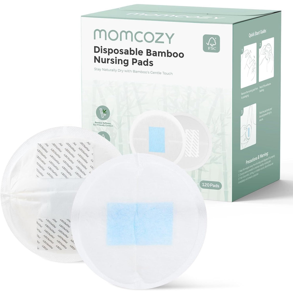 Momcozy Bambus Fiber Disposable Ammeindlæg 120-Pack