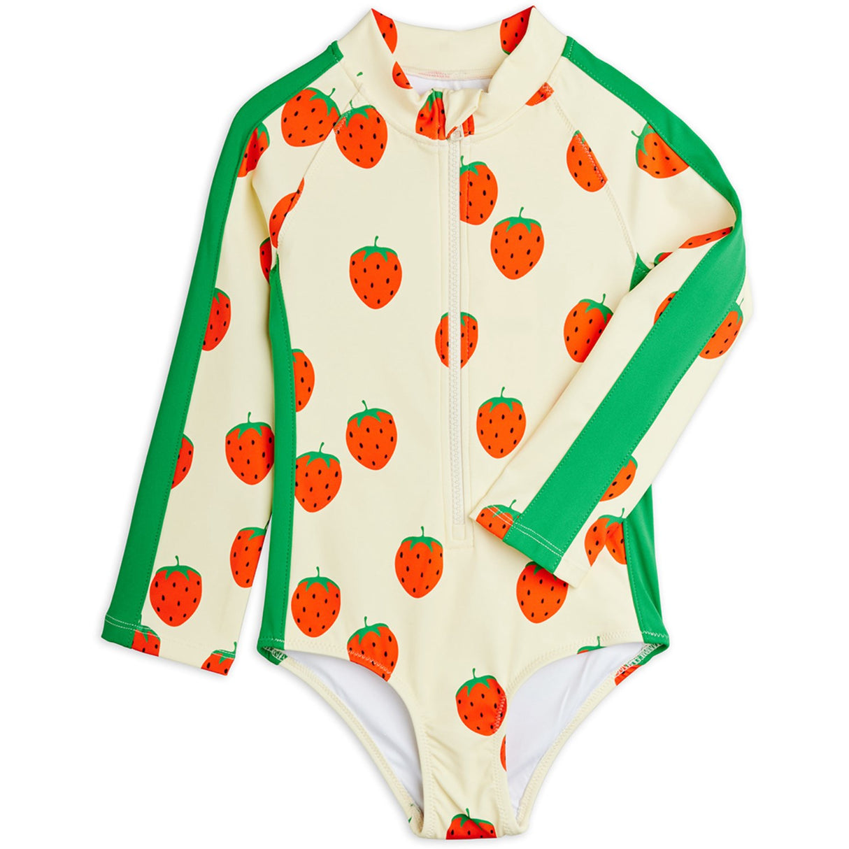 Mini Rodini Off-white Strawberries AOP Ls Uv Badeheldragt