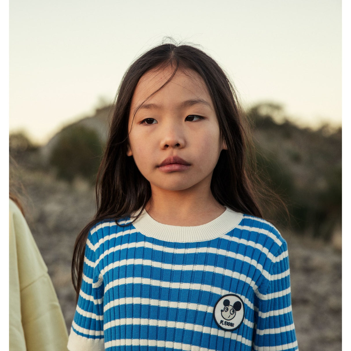 Mini Rodini Blue Ritzratz Patch Rib Strikket Stripe Ss Kjole