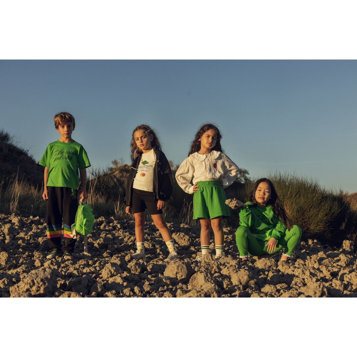 Mini Rodini Green To The Moon Sp Ss Tee