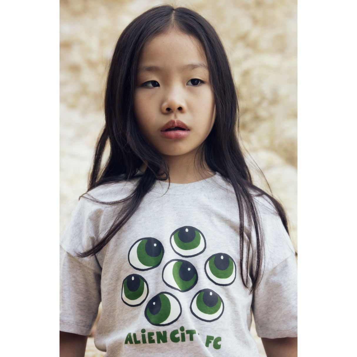 Mini Rodini Grey Melange Eyes Sp Ss Tee