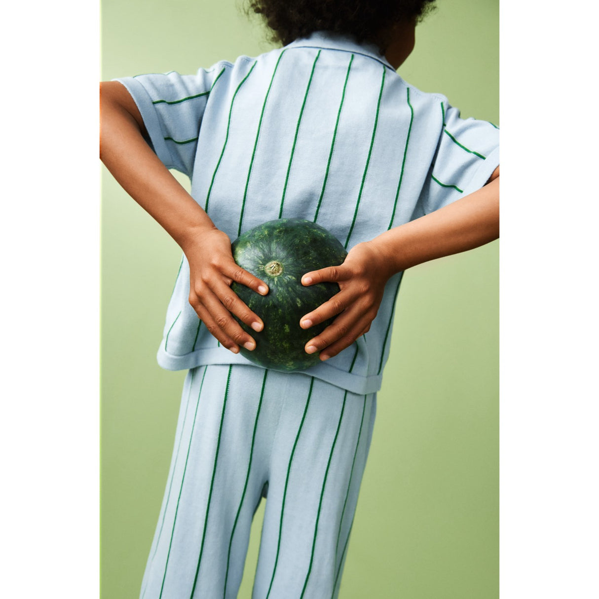 FUB Pale Blue/Pine Striped Bukser