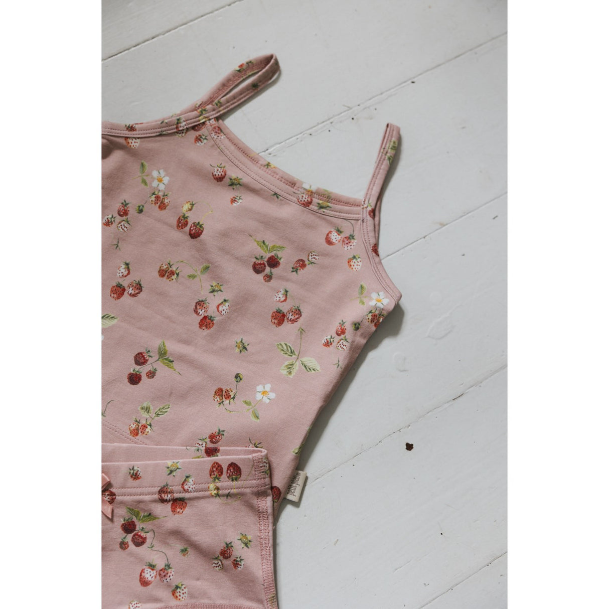 Petit Piao Misty Rose Strawberry AOP PPStar Girls Undertrøje 2-pack
