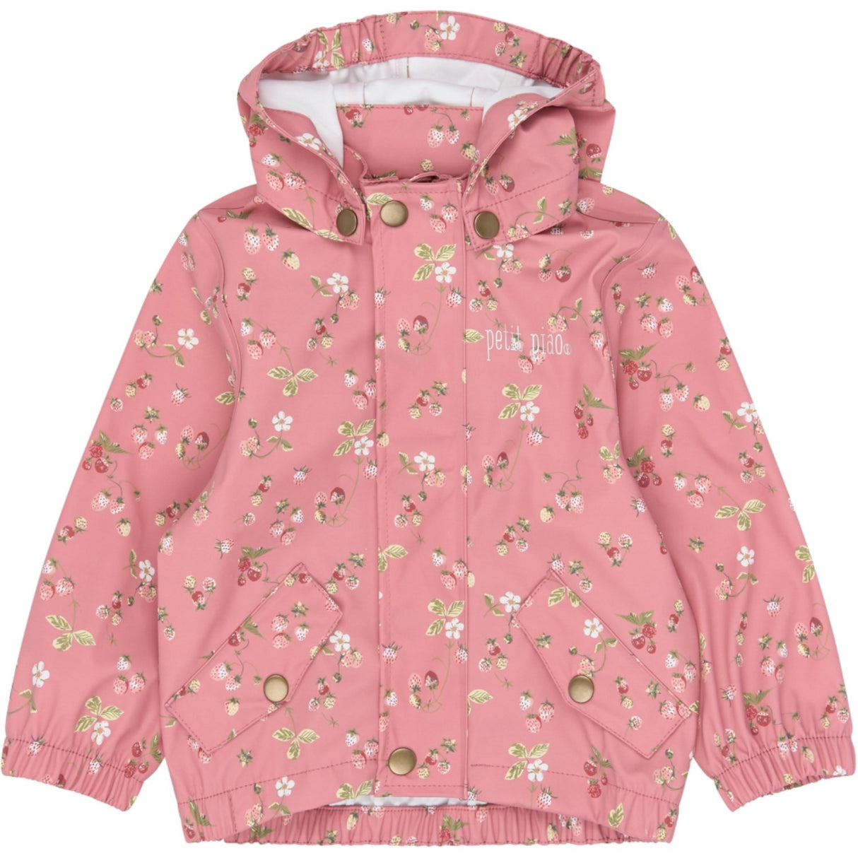 Petit Piao Dusty Rose Strawberry AOP PPDai Regntøj Sæt W. Susp.