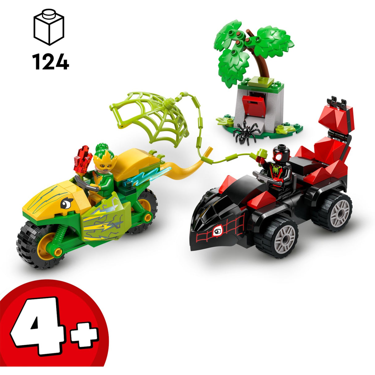 LEGO® Spidey - Spin Og Electros Jagt I Dinosaurkøretøjer 11198