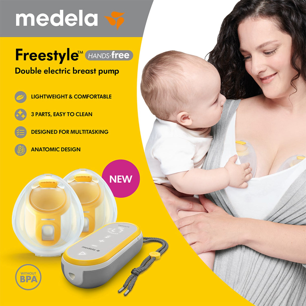medela Freestyle Hands-Free Dobbelt Elektrisk Brystpumpe