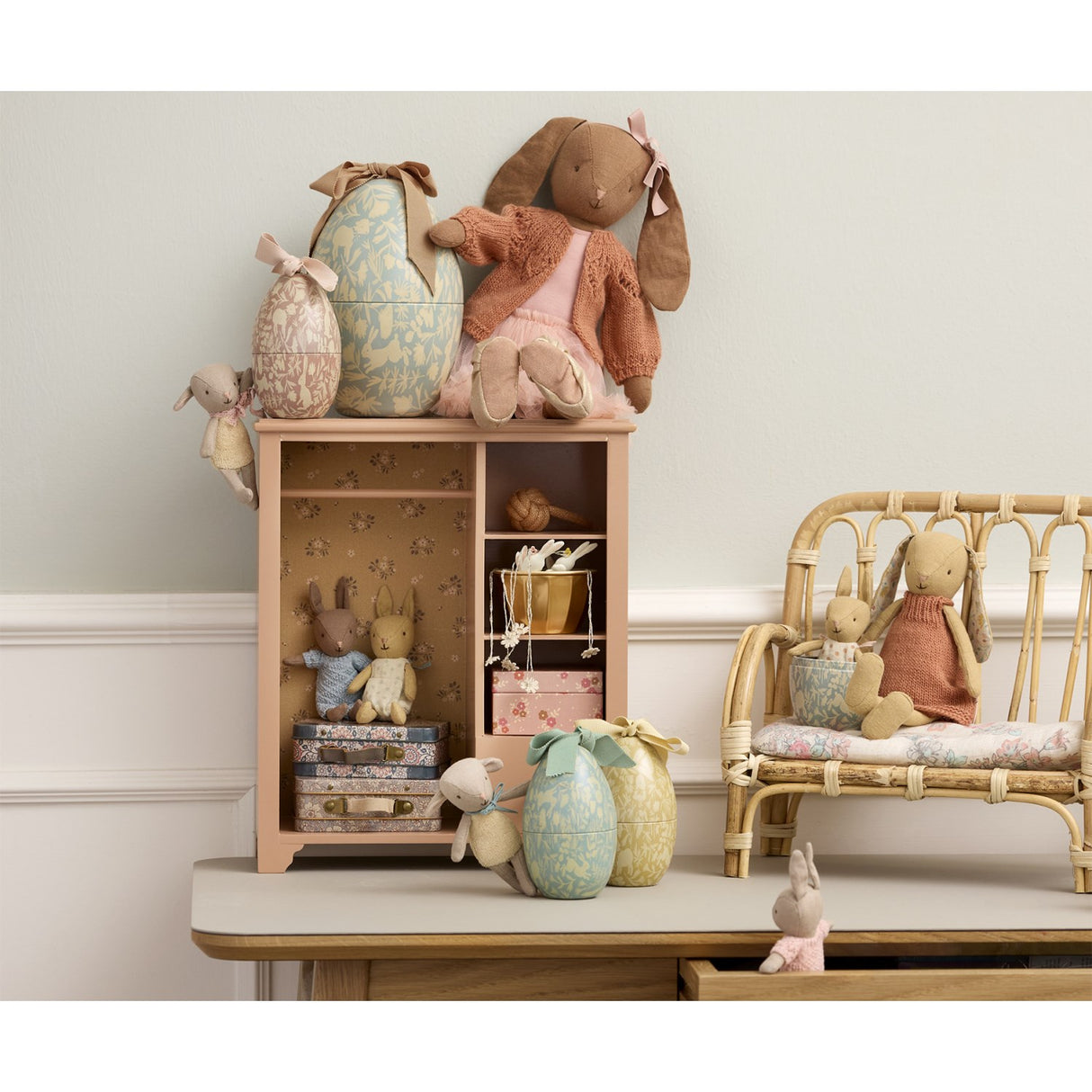 Maileg Påskeæg Med Mikro Kanin, Small - Lys Gul