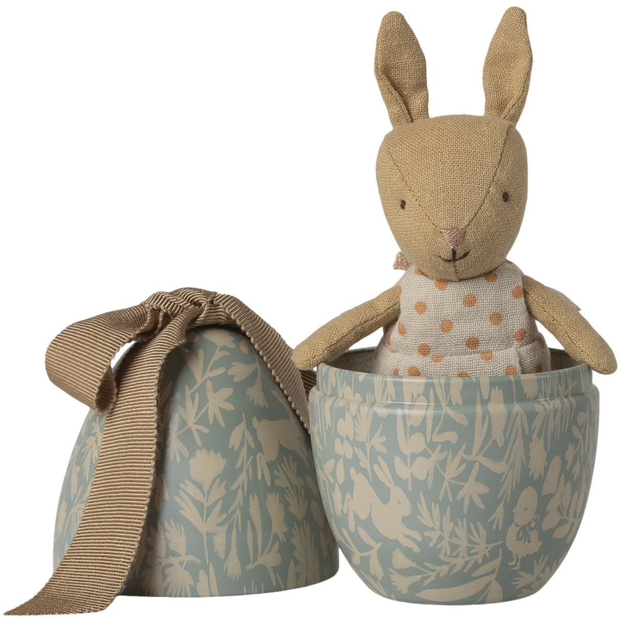 Maileg Påskeæg Med Mikro Kanin, Small - Lys Blå