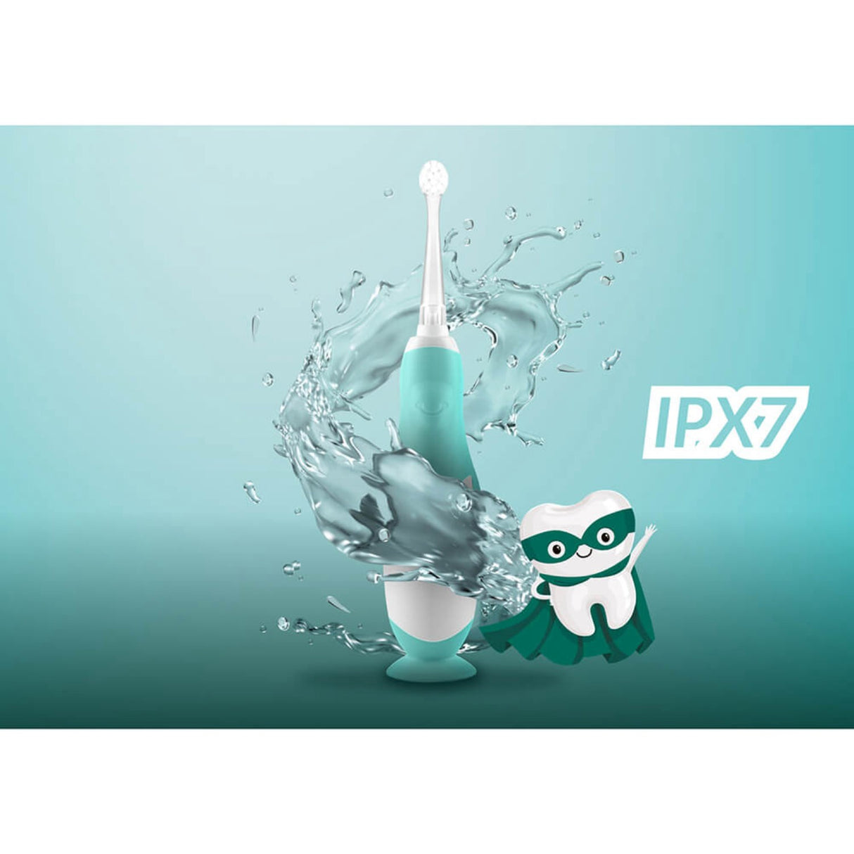 Neno Hvid, Grøn Elektrisk Tandbørste Denti Til Børn M. 4 Børstehoveder