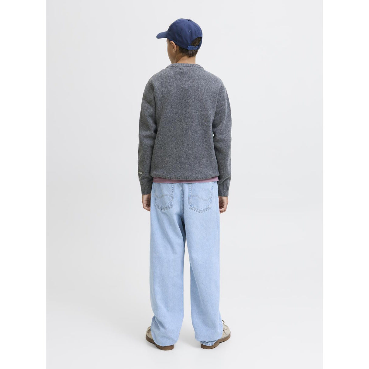 Jack & Jones Junior Dark Grey Melange Jornorrebro Strik Crew Neck Ln Jnr