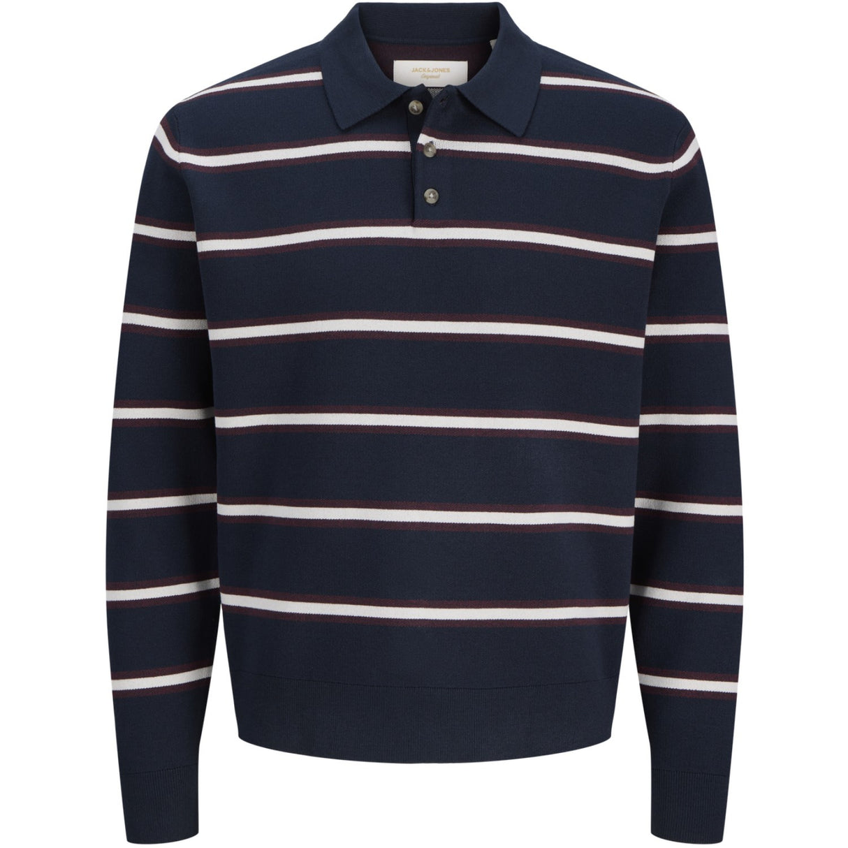 Jack & Jones Junior Sky Captain Sea Salt / Chocolate Truffle Joratocha Strik Stripe Polo Jnr