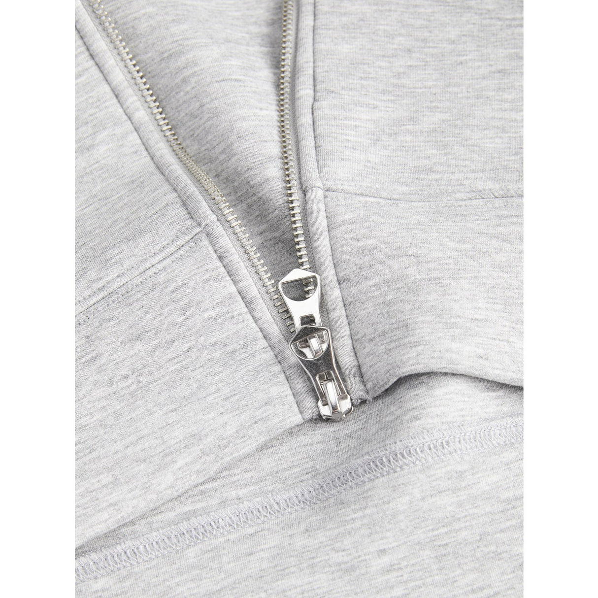 Jack & Jones Junior Light Grey Melange Jcolegacy Sweat Scuba Zip Hætte Sn Jnr