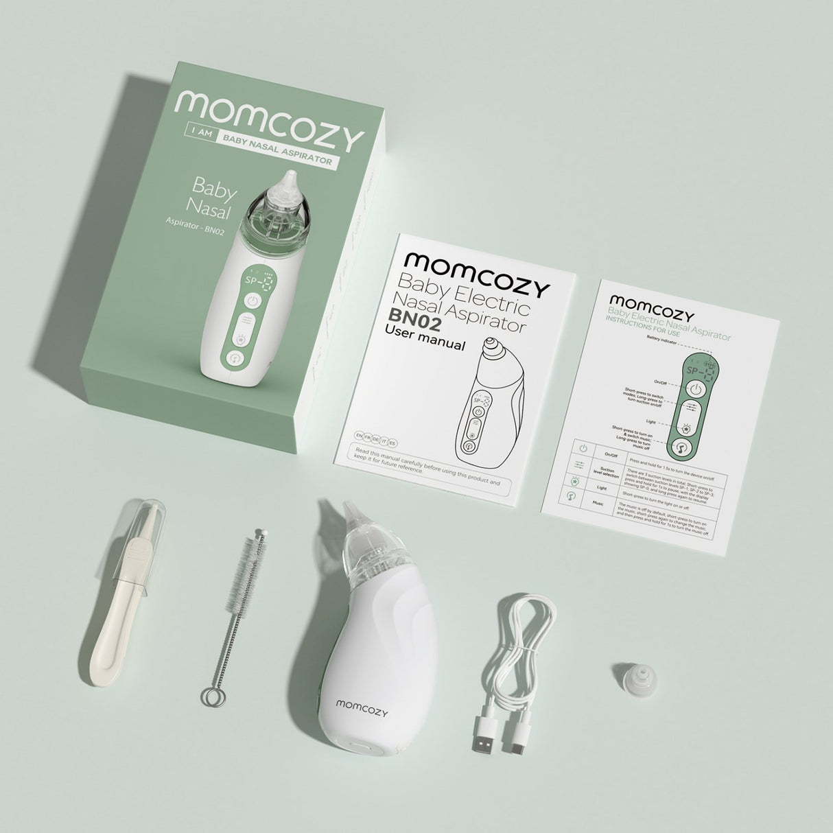 Momcozy Baby Nasal Aspirator- Lang Batteri Levetid