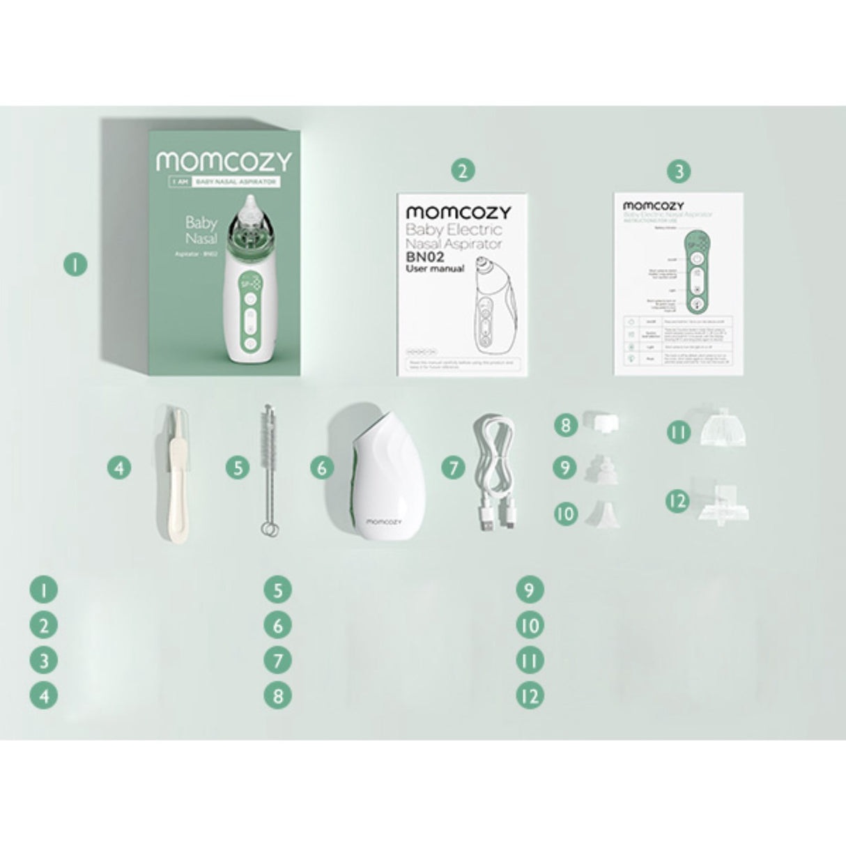 Momcozy Baby Nasal Aspirator- Lang Batteri Levetid