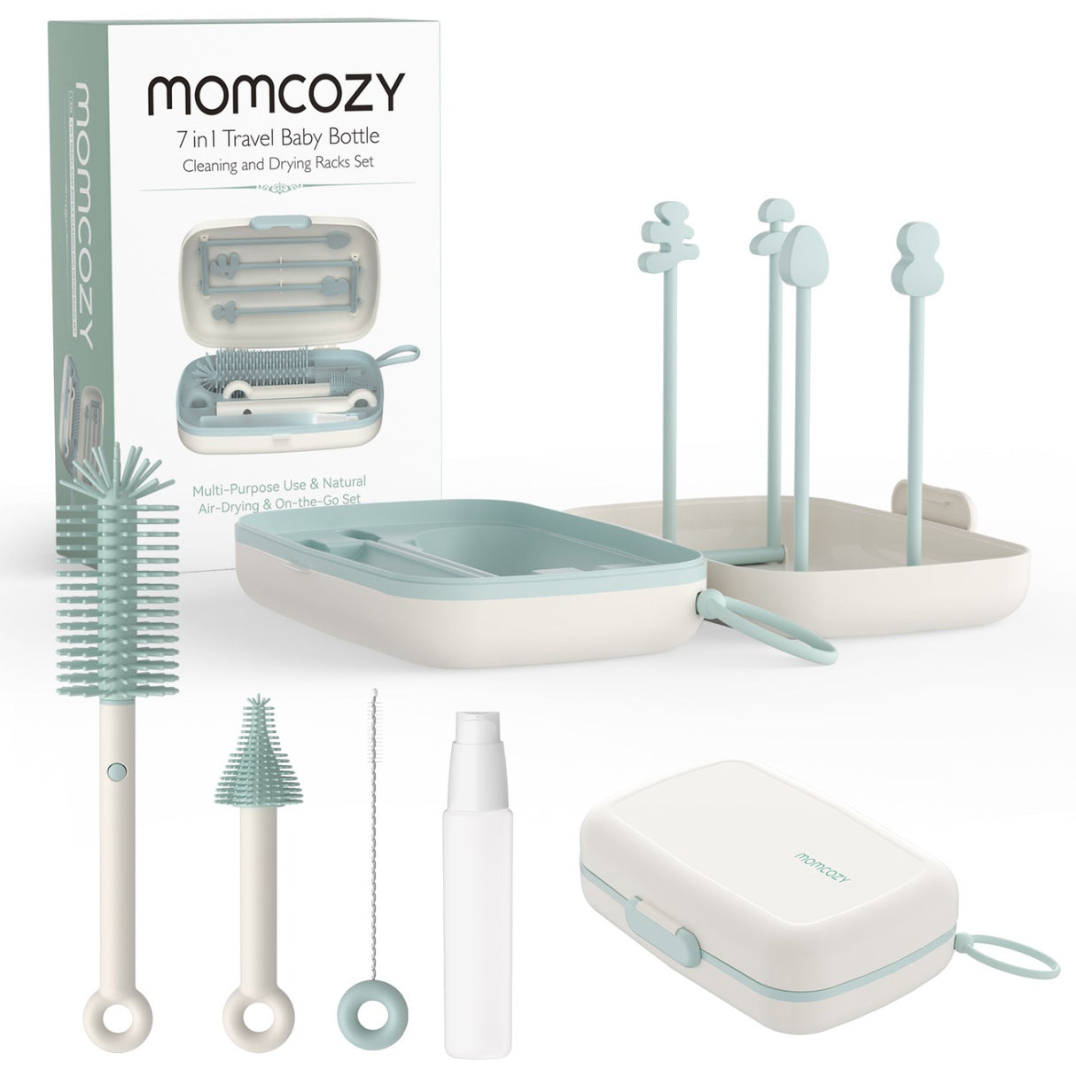 Momcozy Green 7 In 1 Baby Flaske Børste Sæt