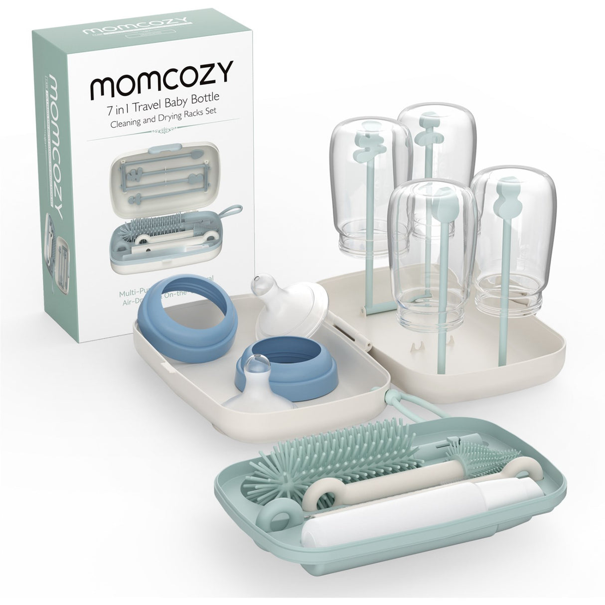 Momcozy Green 7 In 1 Baby Flaske Børste Sæt