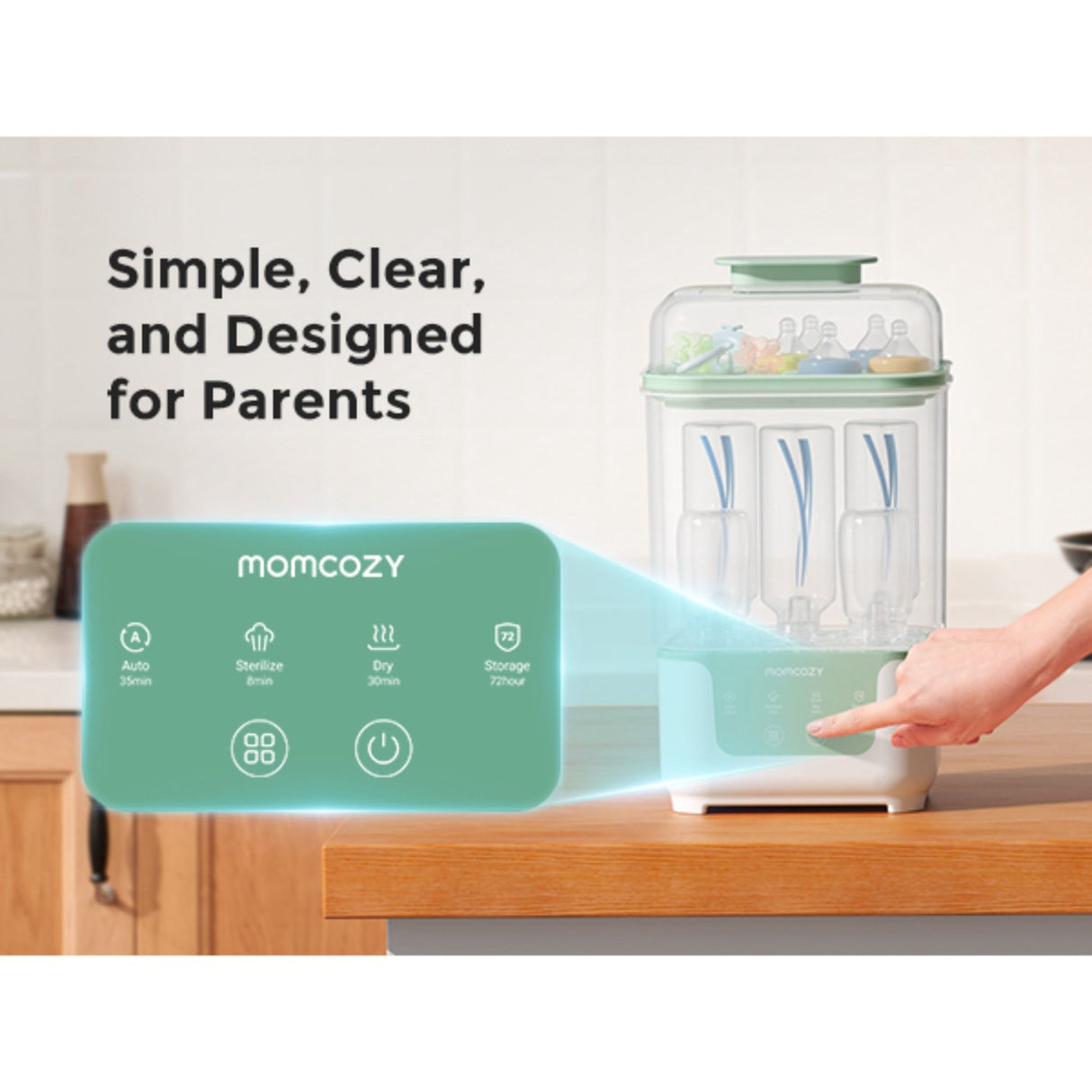 Momcozy BS04 4-in-1 Flaske Sterilisator Og Tørrer