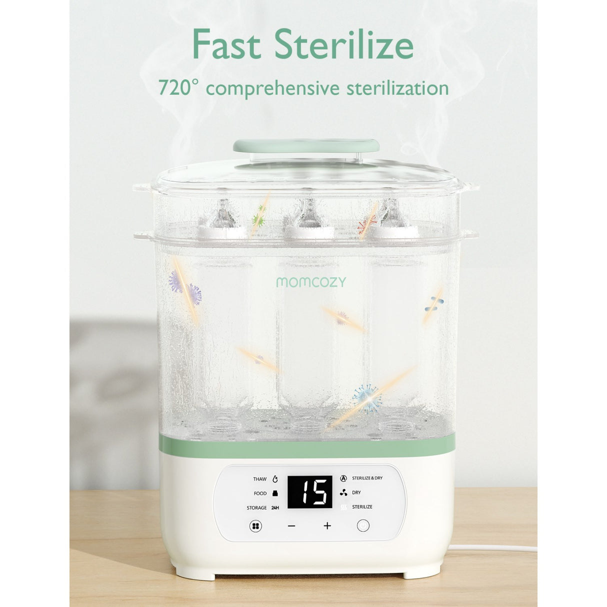Momcozy 8-in-1 Elektrisk Damp Baby Flaske Sterilisator