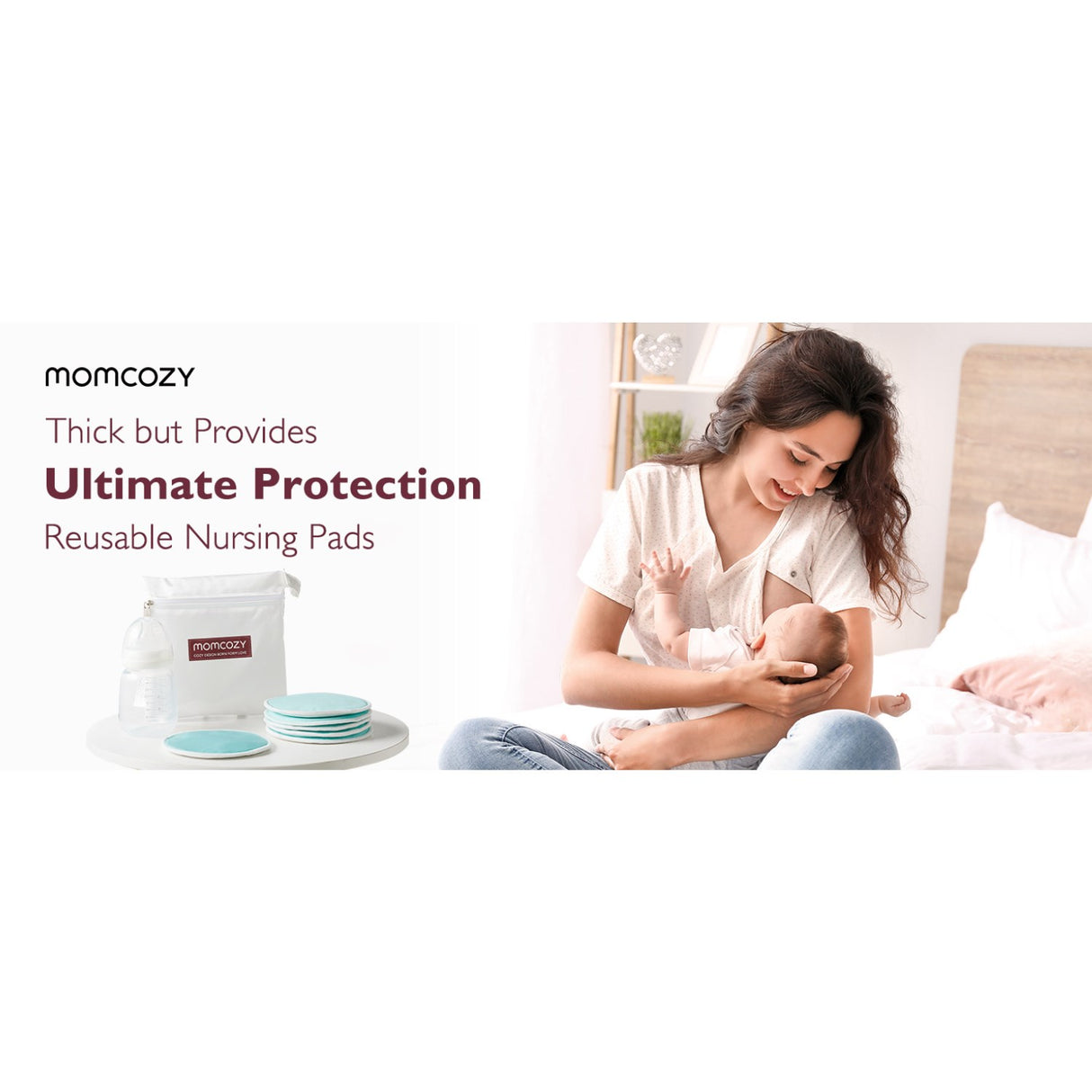 Momcozy Natural Reusable Ammebrikker 14-Pack Tyk
