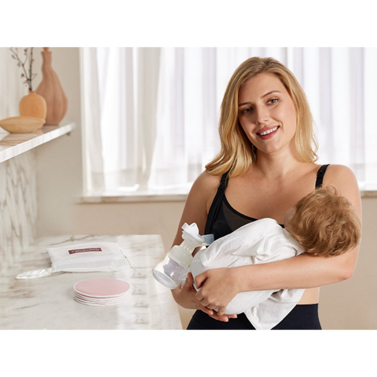Momcozy Natural Reusable Ammebrikker 6-Pak Tynd