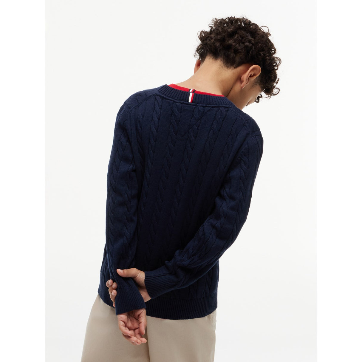 Tommy Hilfiger Dark Night Navy Bomuld Cable Sweater