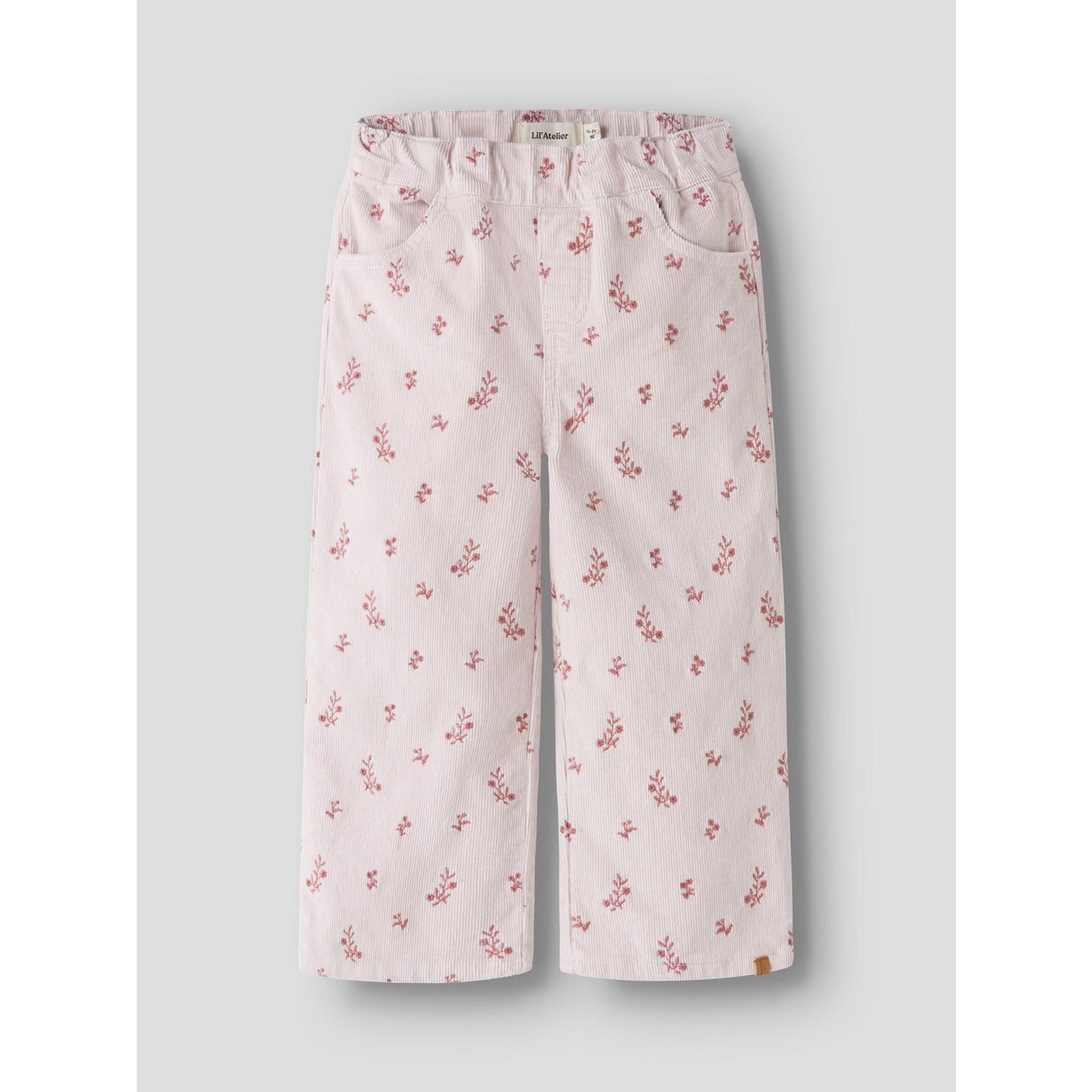 Lil'Atelier Hushed Violet Flower Emb Nmfnelly Cord Wide Bukser 1145-Hc Lil