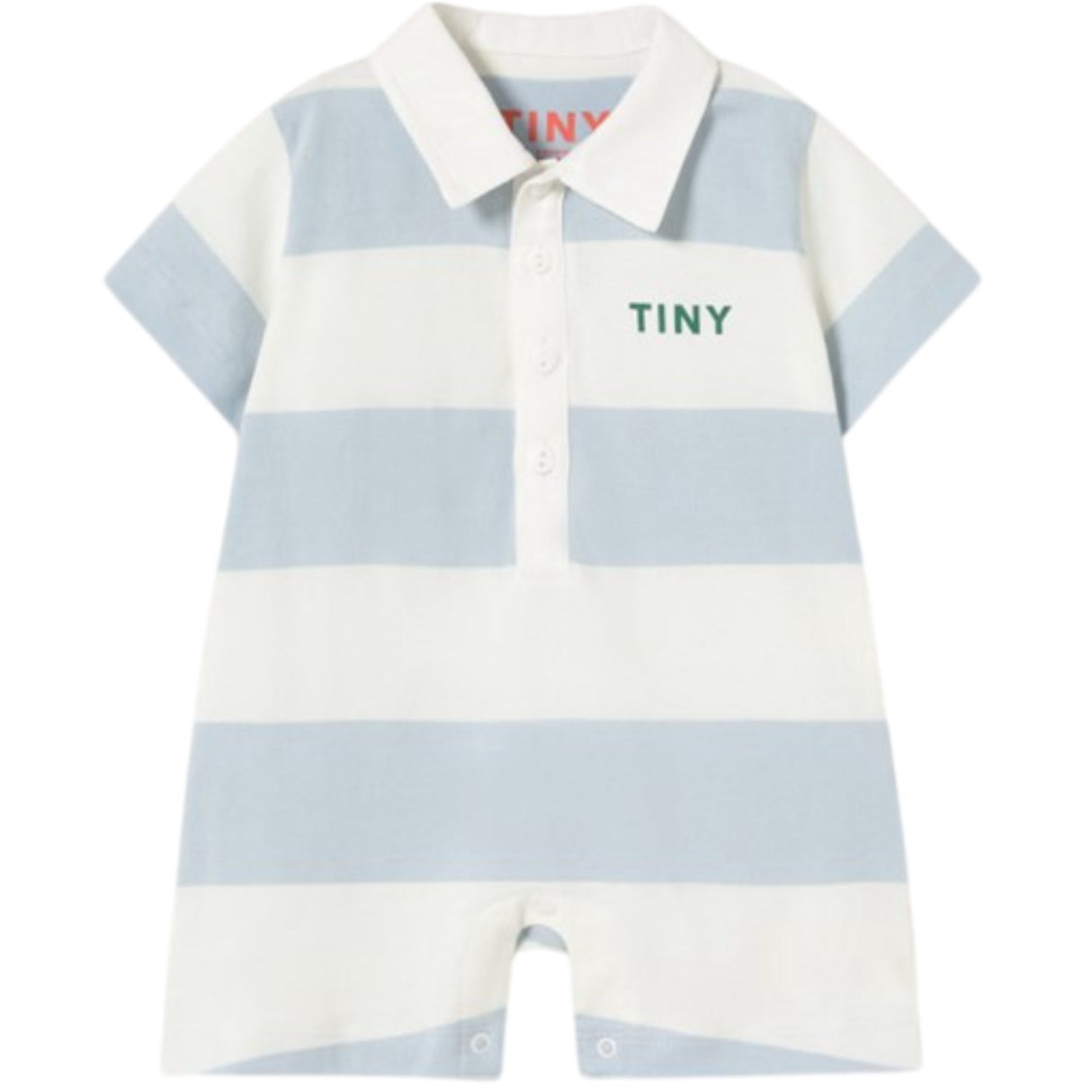 TinyCottons Washed Blue Stripes Strik Polo One-Piece