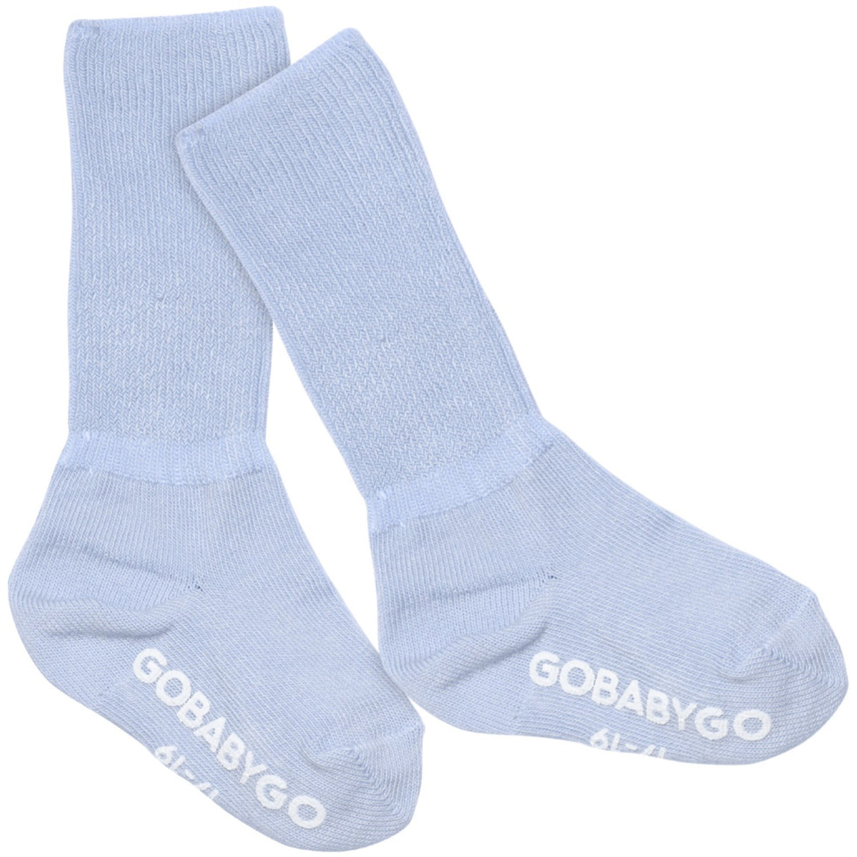 Gobabygo Sky Blue Non Slip Strømper Organic Bomuld