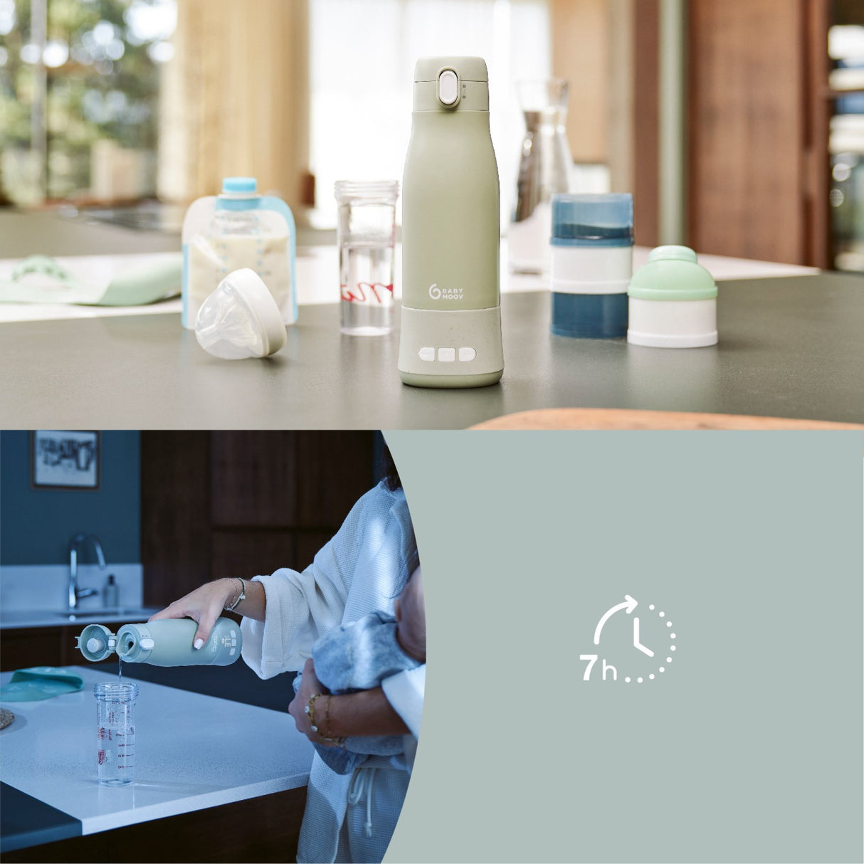 Babymoov Sage Green Moov & Feed Autonomous Flaske Varmer