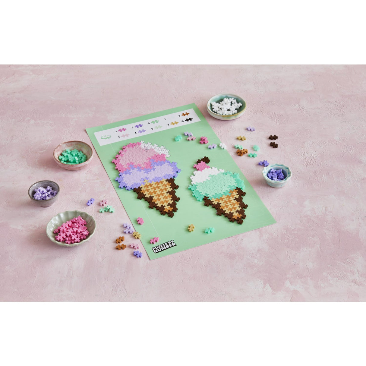 Plus-Plus Puslespil By Number Ice Cream Cones 250pcs