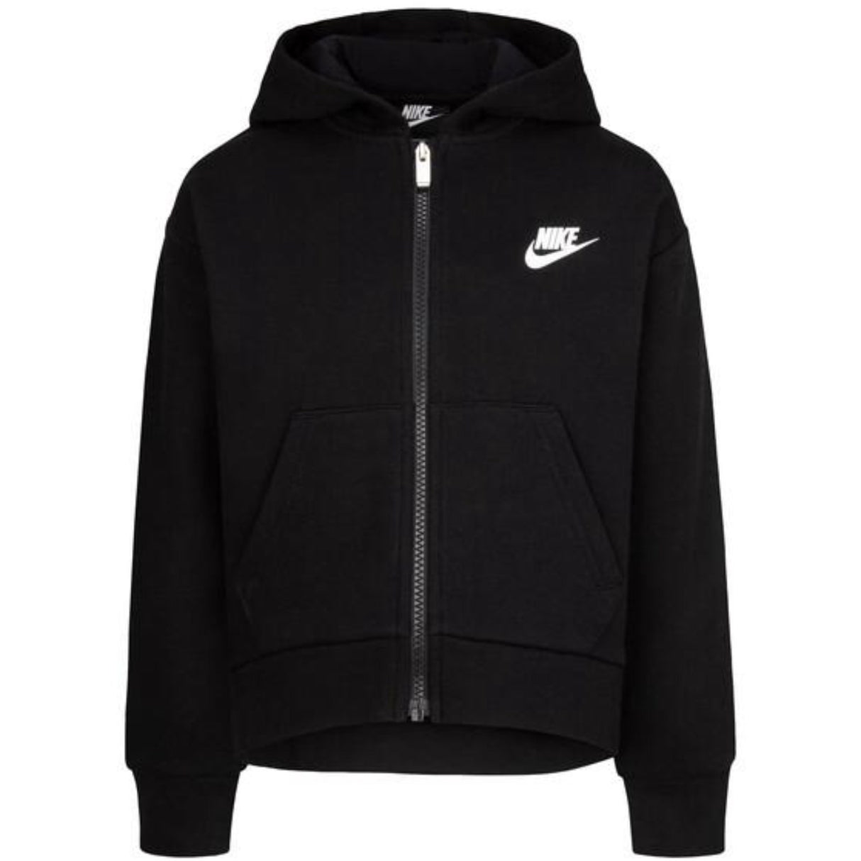 NIKE Black Club Fleece High Low Fz Hættetrøje