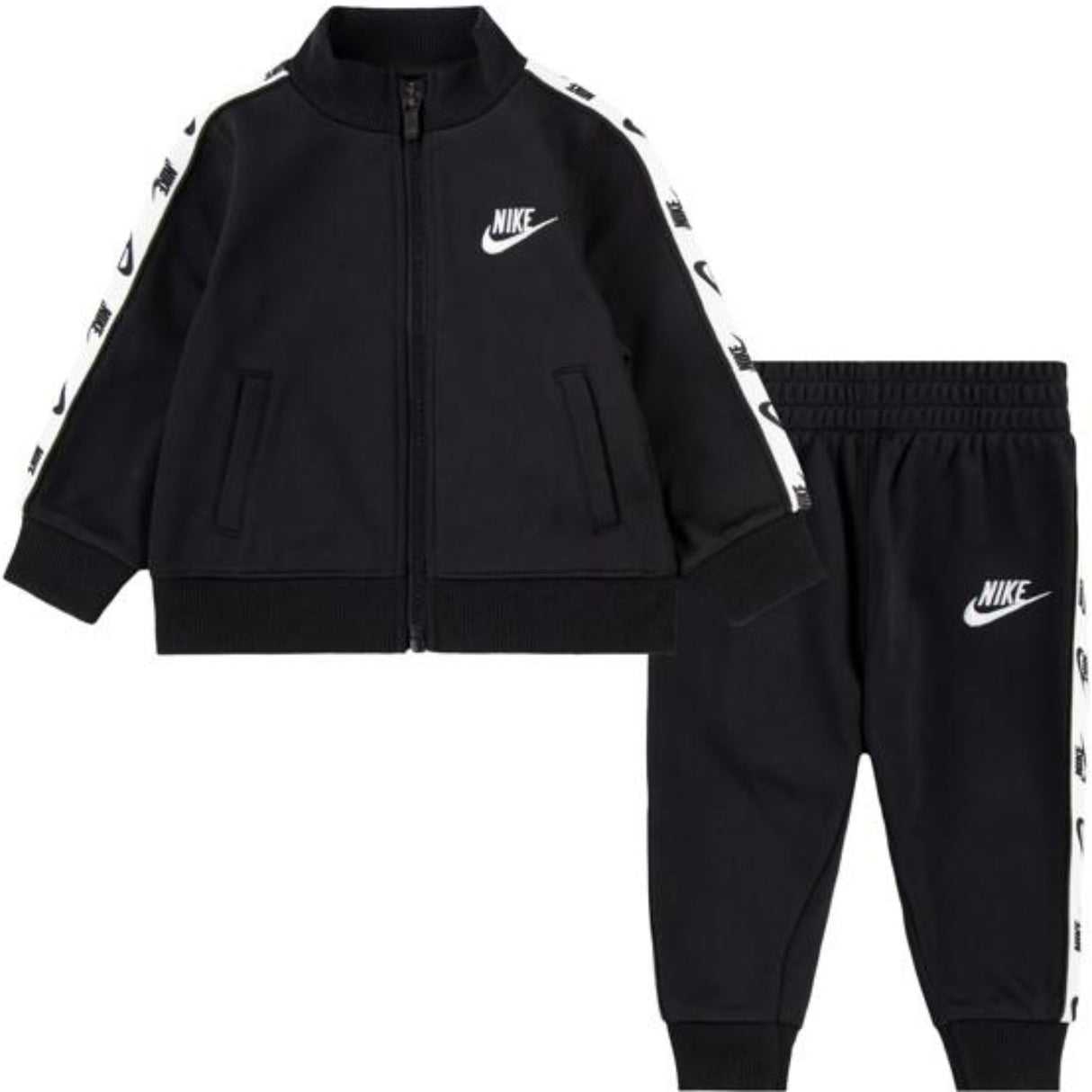 NIKE Black Full Zip Sæt Med Logo Tap