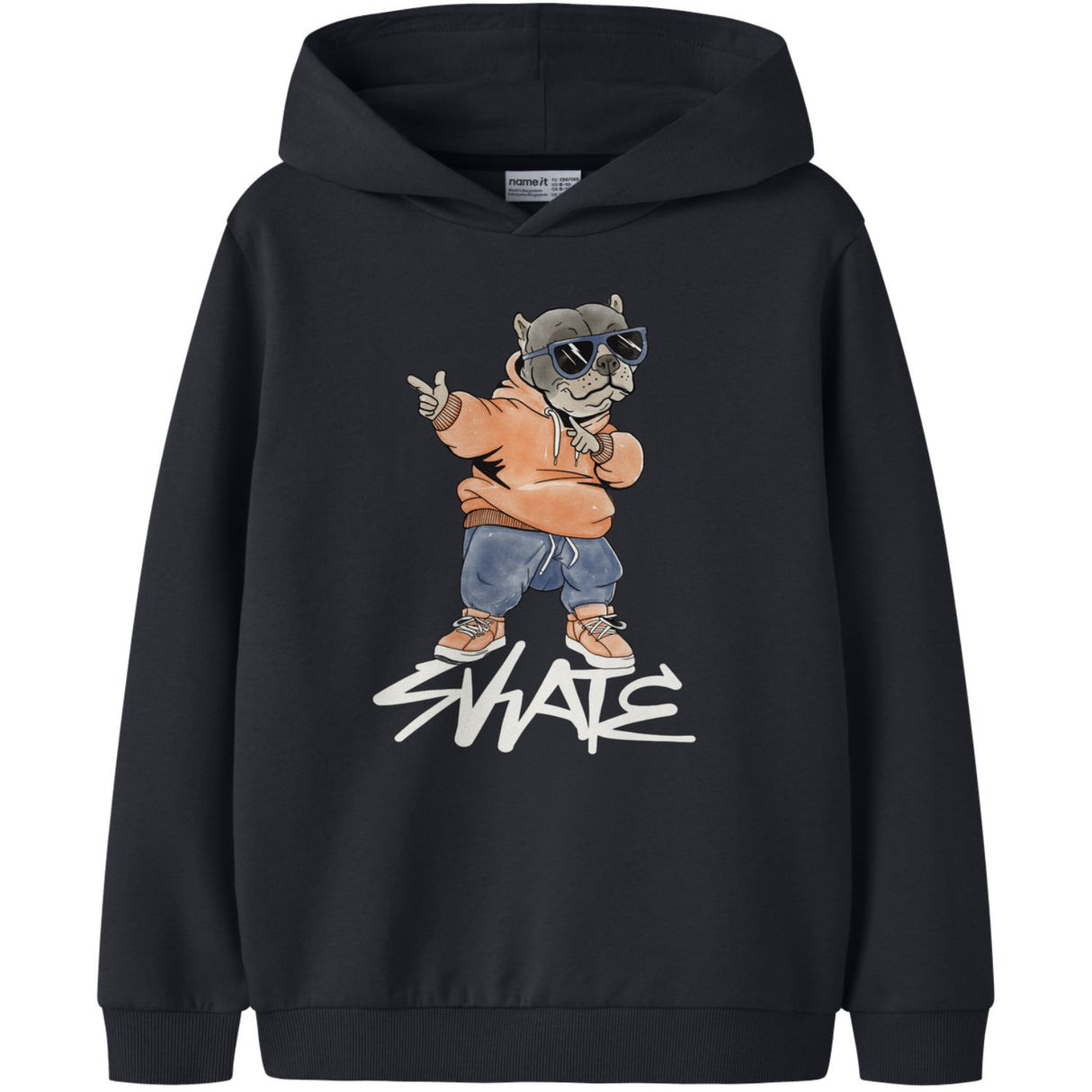 Name It Black Nkmnavi Ls Nreg Sweat Wh Bru Box