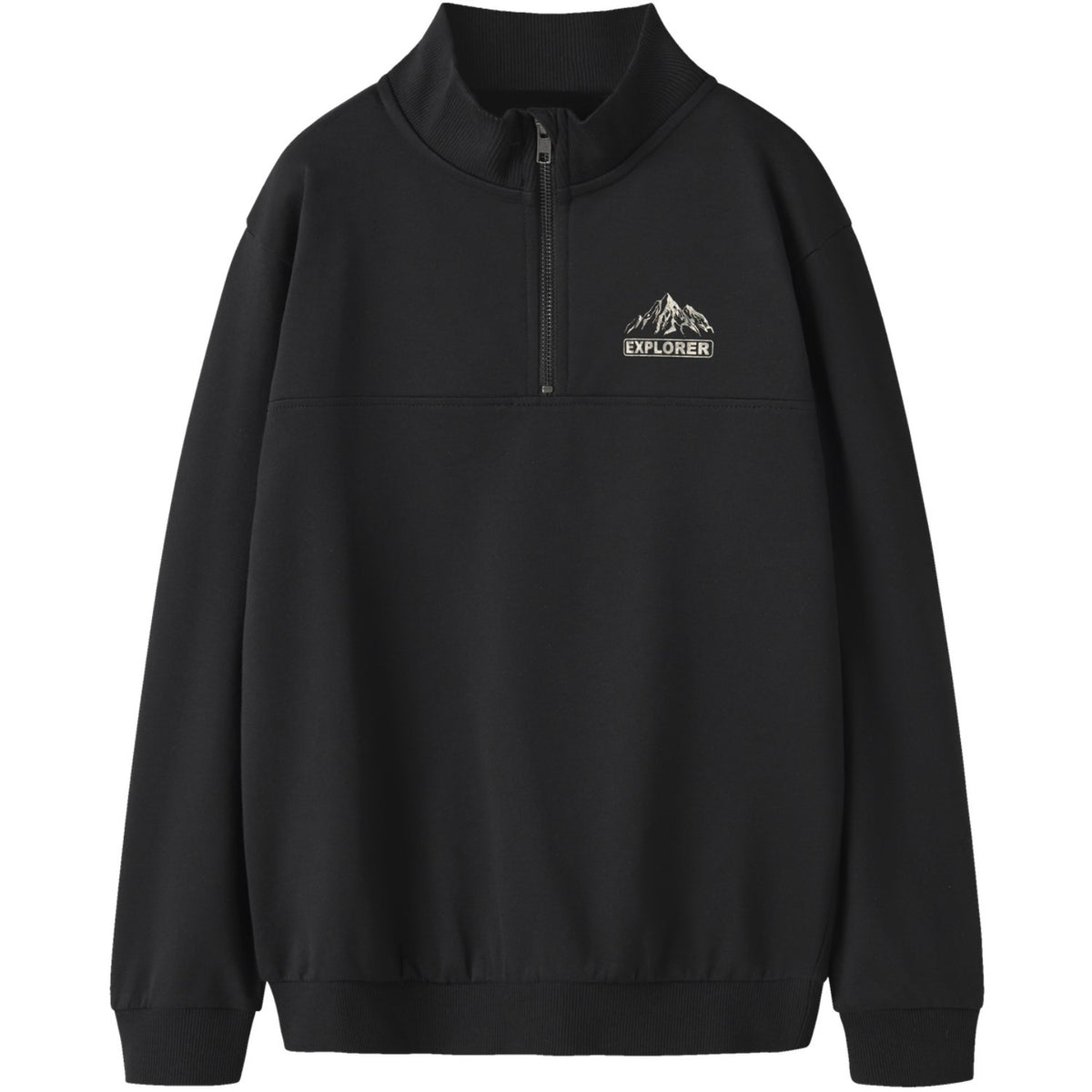 Name It Black Nkmotto Ls Nreg Sweat Half Zip Bru