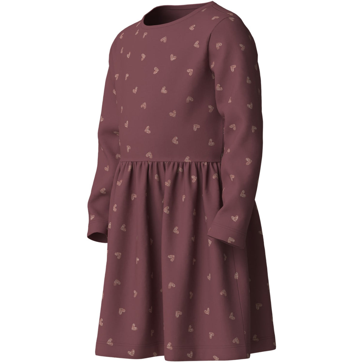 Name It Wild Ginger Pink Glitter Hearts Nmfvivian Ls Kjole