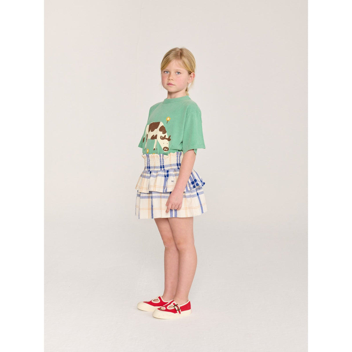 Bobo Choses Offwhite Fun Tartan Woven Nederdel