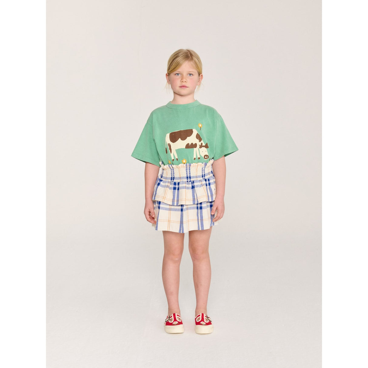 Bobo Choses Offwhite Fun Tartan Woven Nederdel