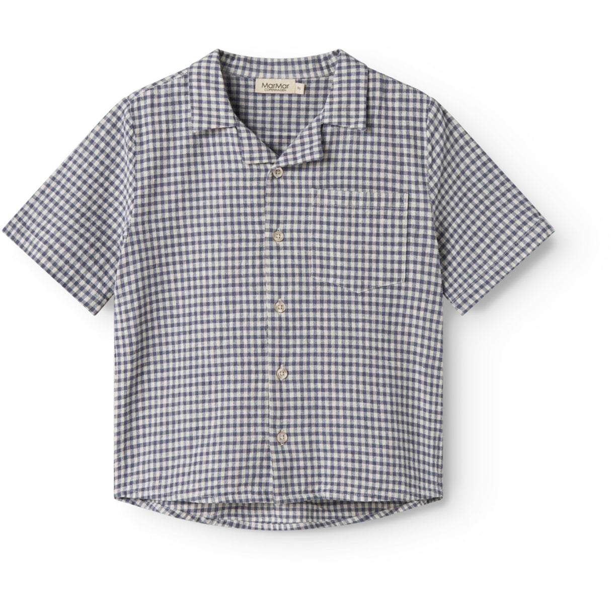 MarMar Cotton Linen Marine Check Tage Skjorte