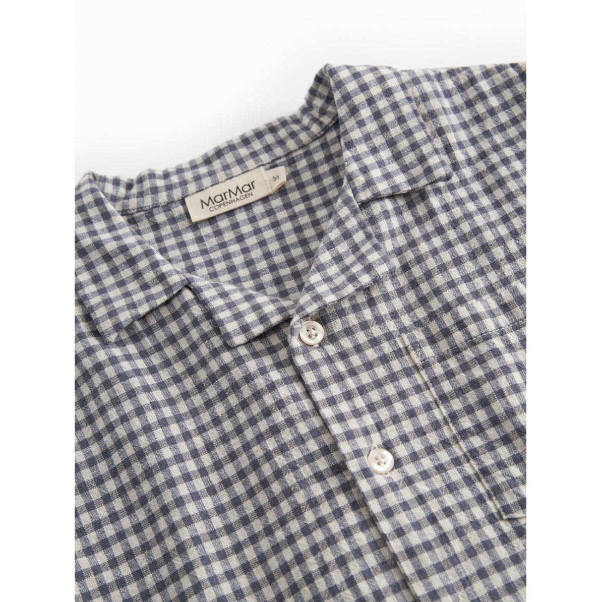 MarMar Cotton Linen Marine Check Tage Skjorte