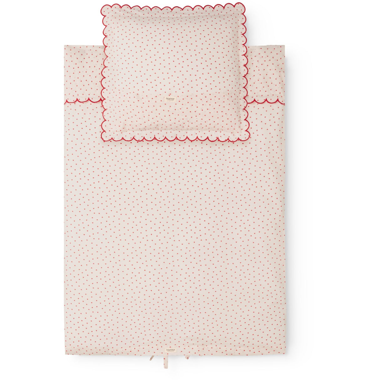 MarMar Crispy Poplin Acc Happy Hearts Seng Hør Scallop Baby