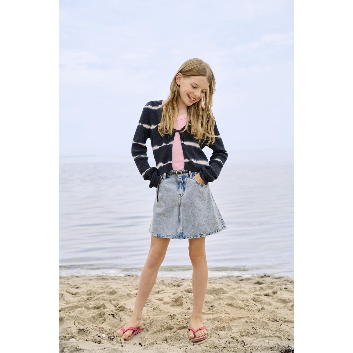 kids ONLY Light Blue Denim Kogeden Bælte A-Skirt Dnm Pim