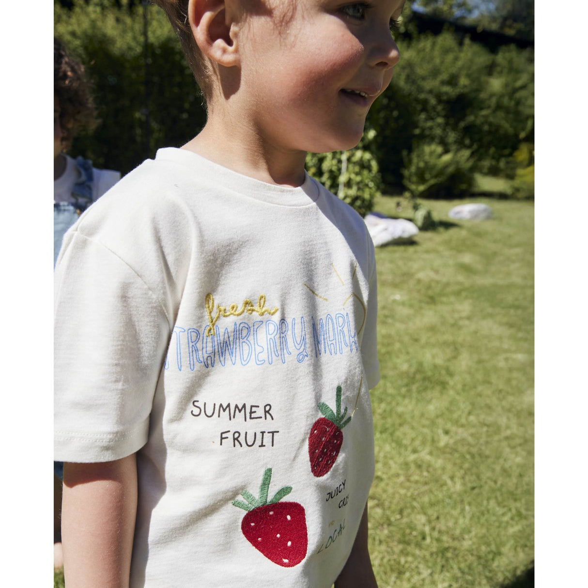 Fliink Cloud Dancer Sommer Strawberry T-Shirt
