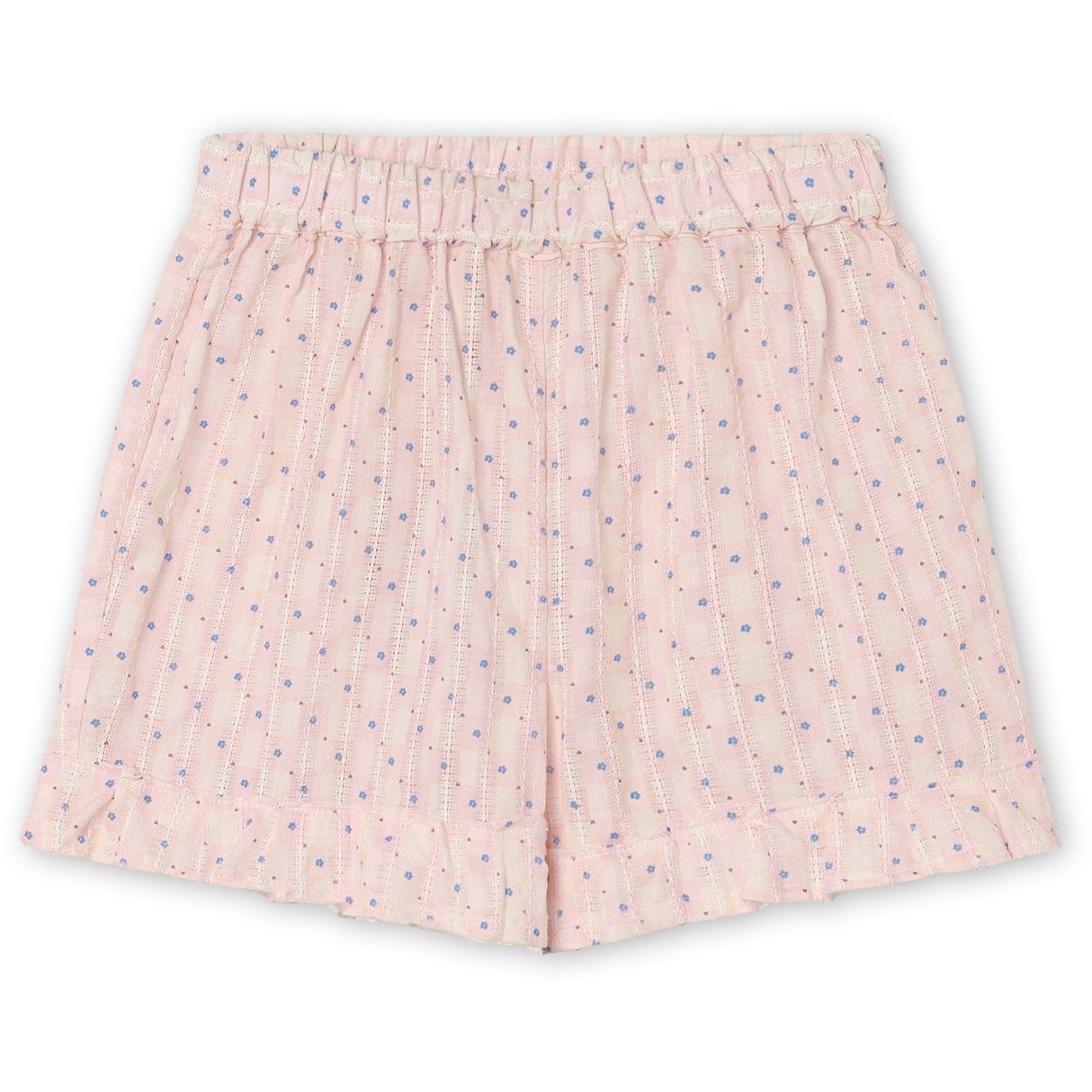 Fliink Chalk Pink Check Aop Zorro Ruffle Shorts